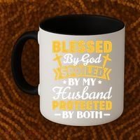 Christian Wife Jesus Blessed By God Spoiled By My Husband Gift Coffee Mug thumb 2