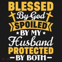 Christian Wife Jesus Blessed By God Spoiled By My Husband Gift Ornament thumb 1