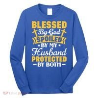 Christian Wife Jesus Blessed By God Spoiled By My Husband Gift Long Sleeve Shirt thumb 0