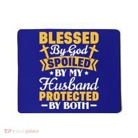 Christian Wife Jesus Blessed By God Spoiled By My Husband Gift Mousepad thumb 0