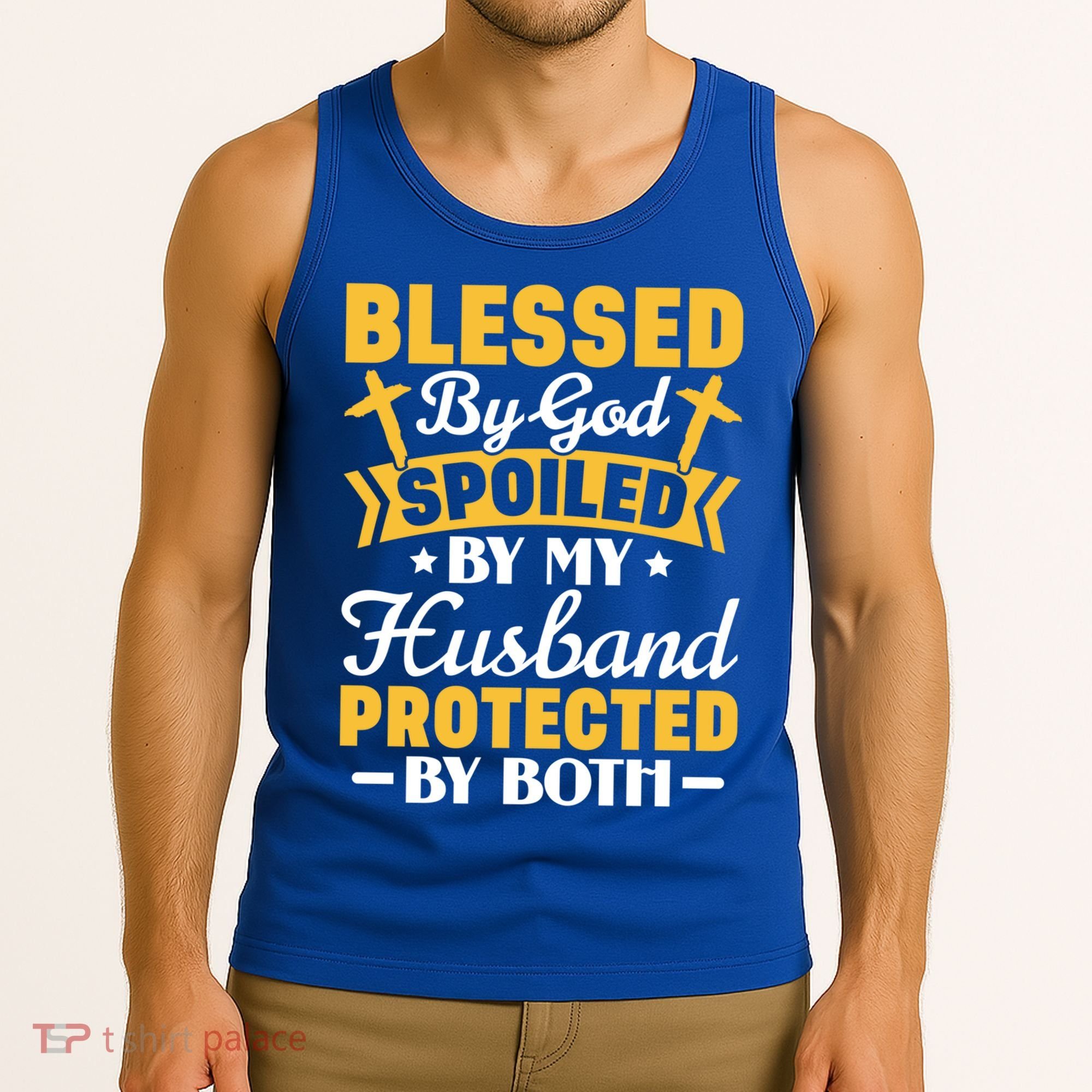 Christian Wife Jesus Blessed By God Spoiled By My Husband Gift Tank Top