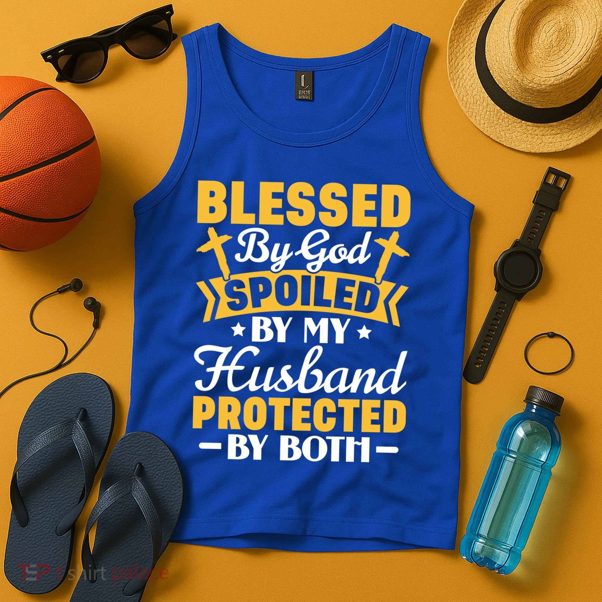 Christian Wife Jesus Blessed By God Spoiled By My Husband Gift Tank Top