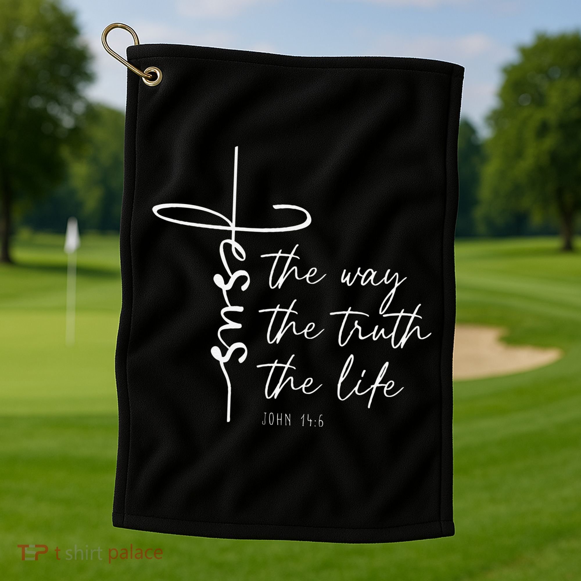 Christian Worship Jesus The Way Truth Life Golf Towel