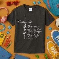 Christian Worship Jesus The Way Truth Life Kids T-Shirt thumb 3