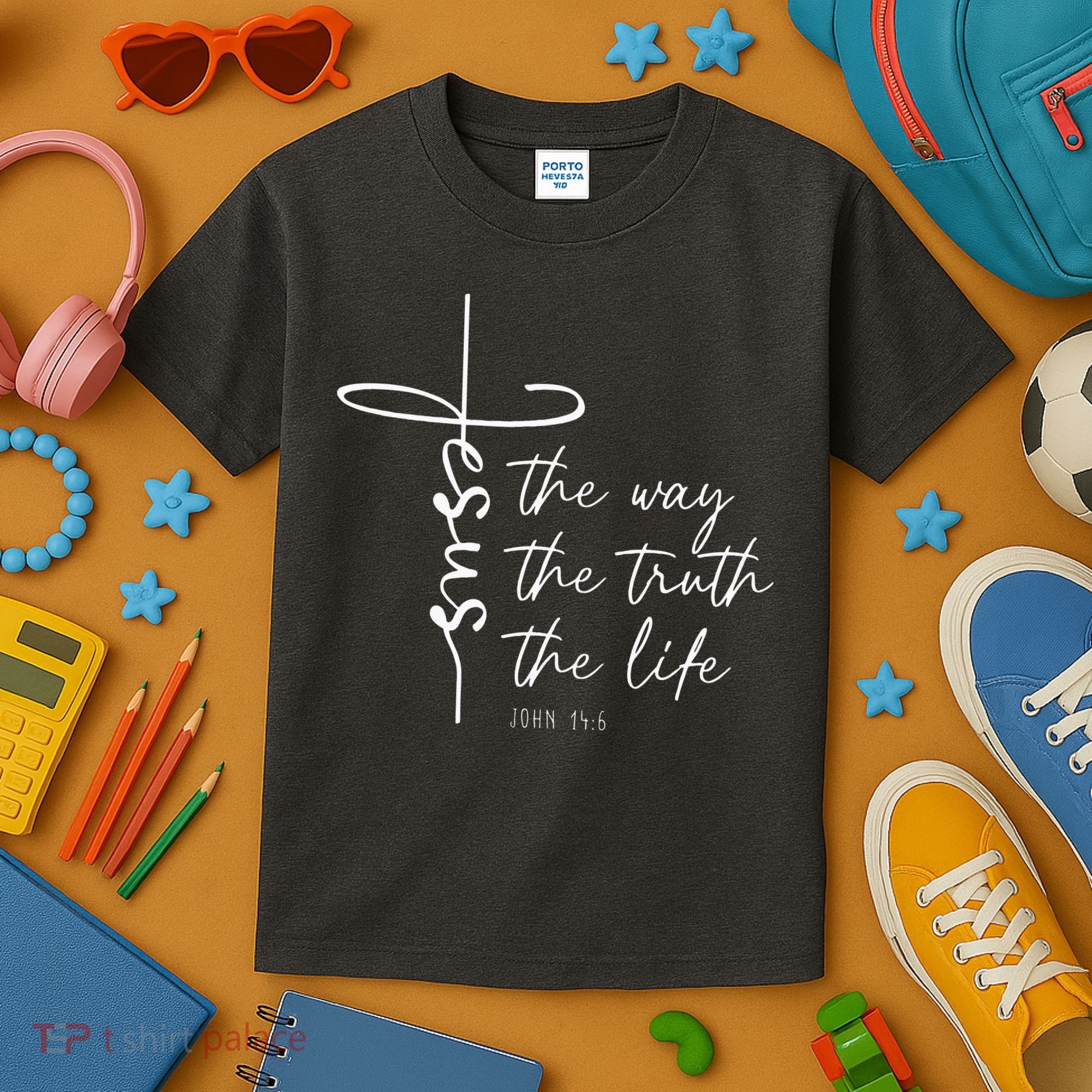 Christian Worship Jesus The Way Truth Life Kids T-Shirt