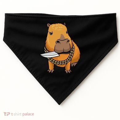 Capybara With Knife Funny Rodent USA-Made Doggie Bandana