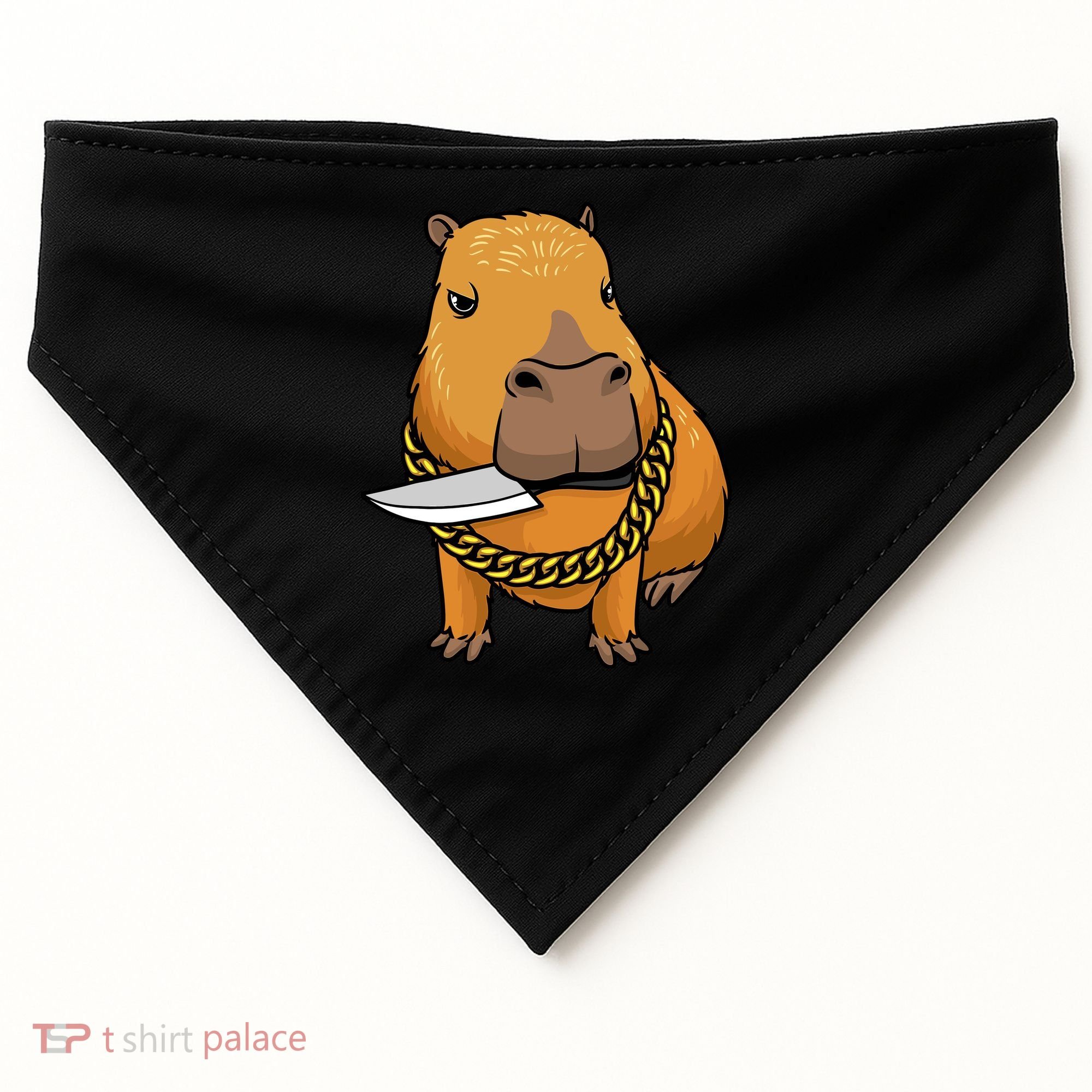 Capybara With Knife Funny Rodent USA-Made Doggie Bandana