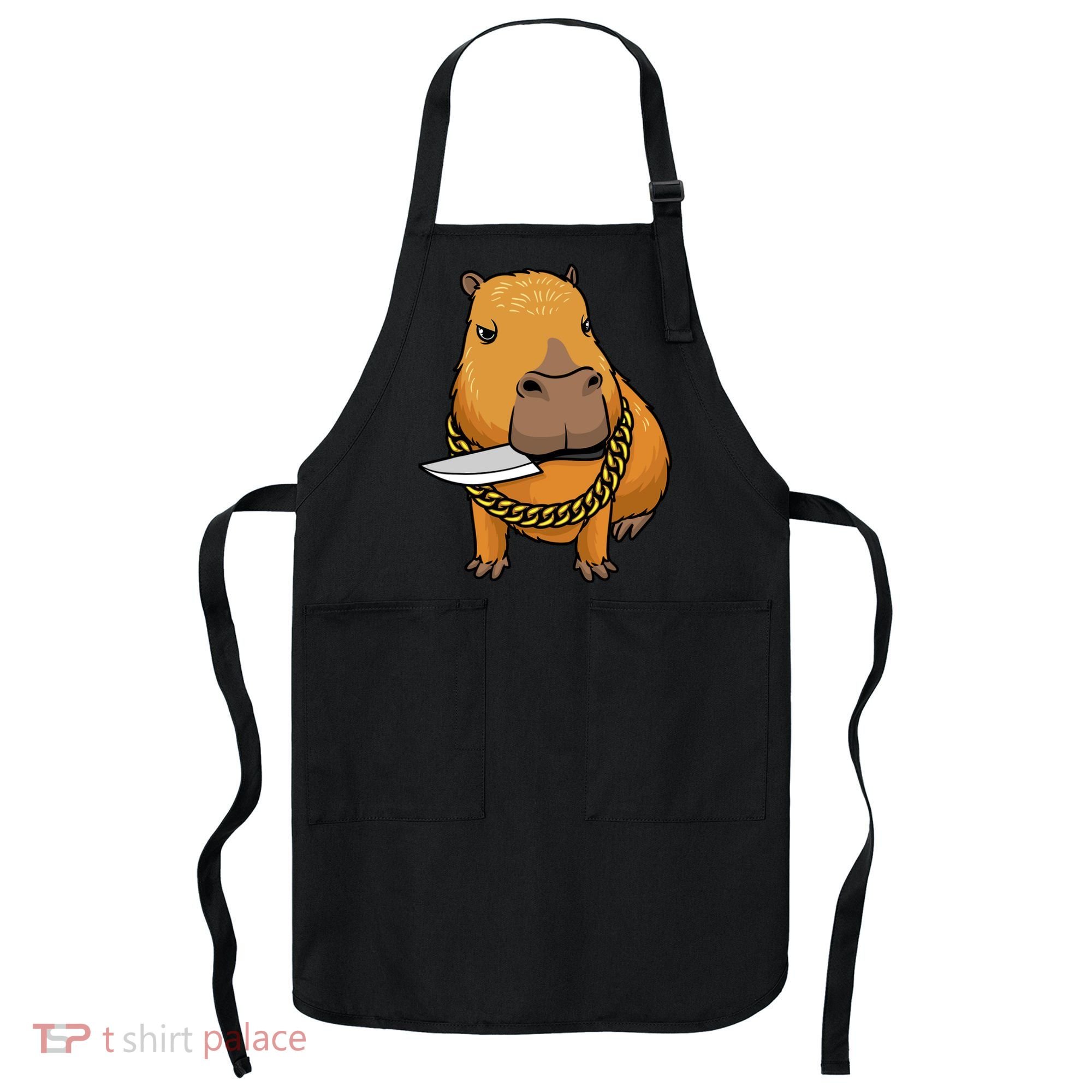 Capybara With Knife Funny Rodent Apron