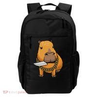 Capybara With Knife Funny Rodent Backpack thumb 0
