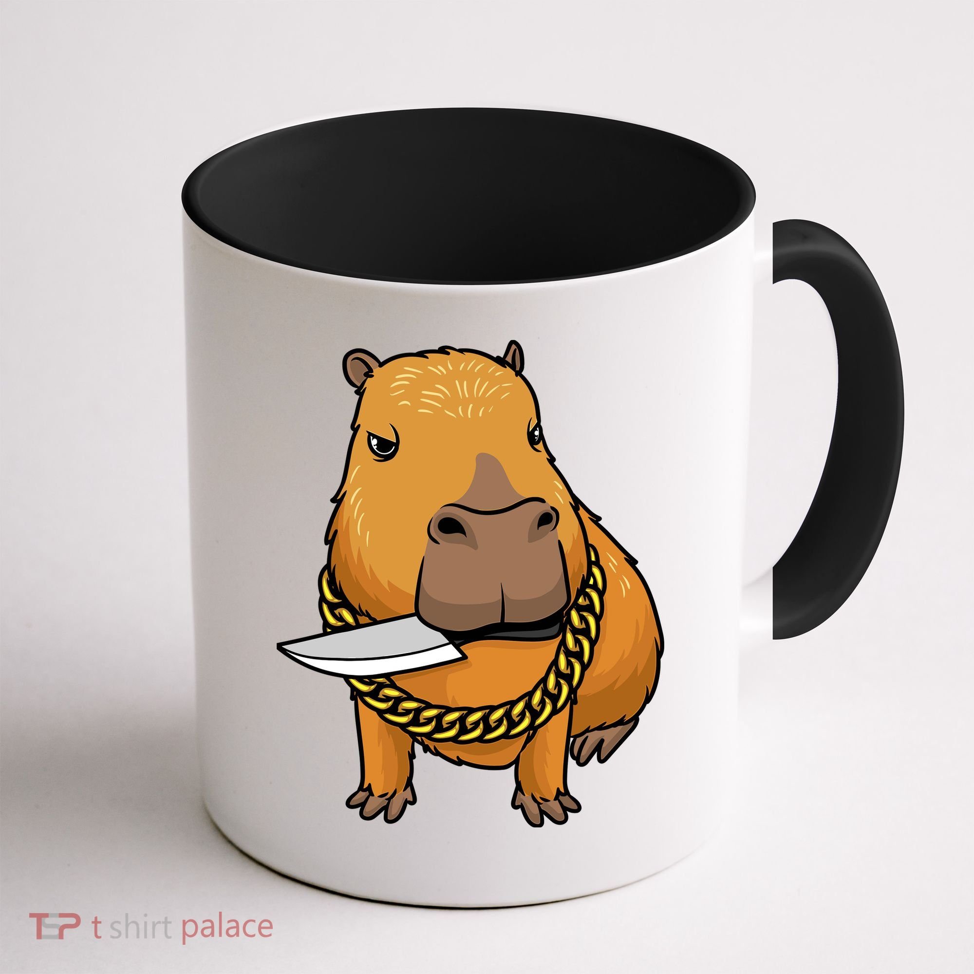 Capybara With Knife Funny Rodent Coffee Mug