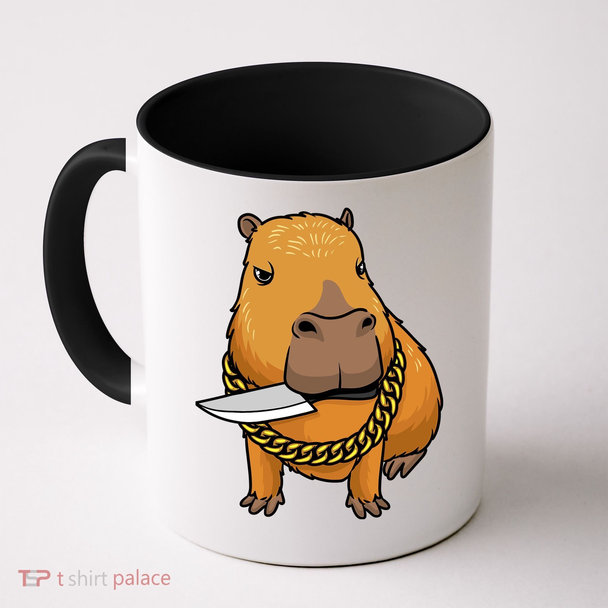 Capybara With Knife Funny Rodent Coffee Mug