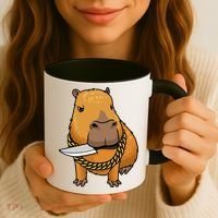 Capybara With Knife Funny Rodent Coffee Mug thumb 3