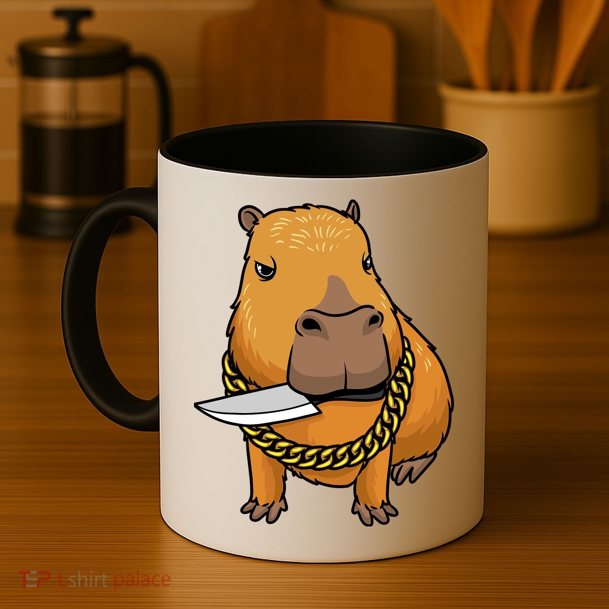 Capybara With Knife Funny Rodent Coffee Mug