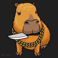 Capybara With Knife Funny Rodent Beanie thumb 2