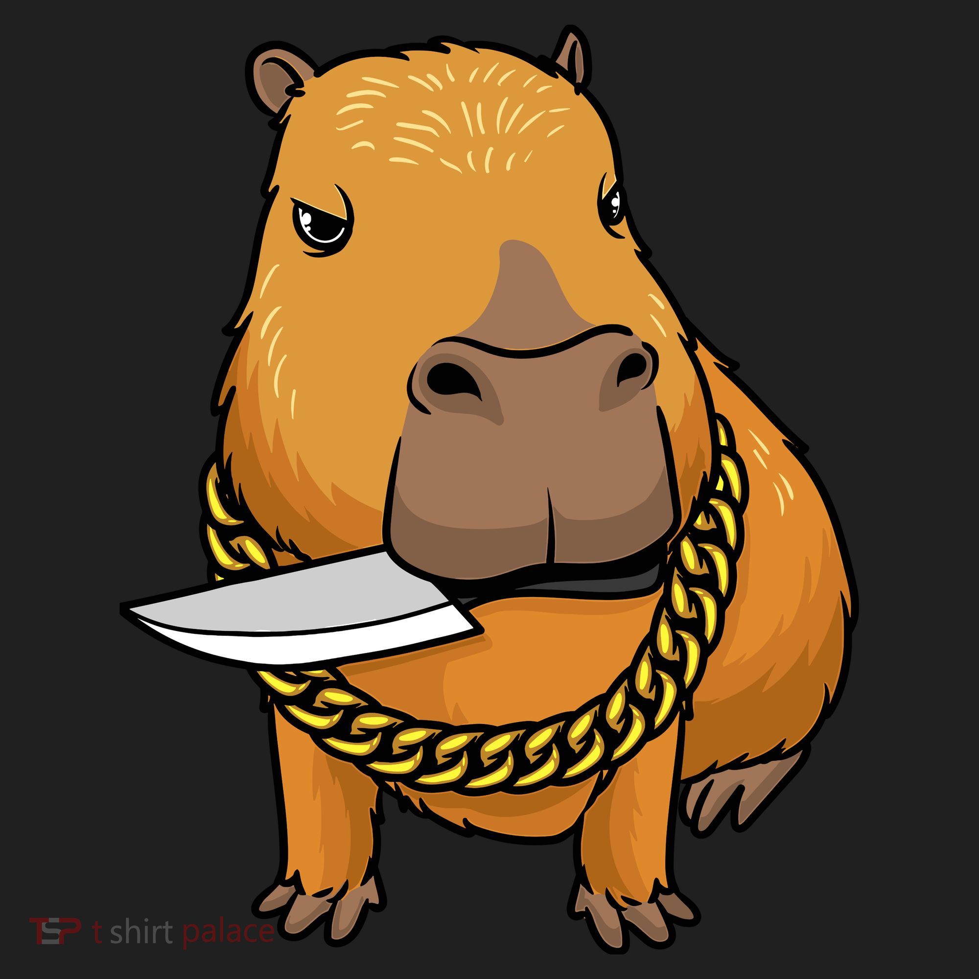 Capybara With Knife Funny Rodent Beanie