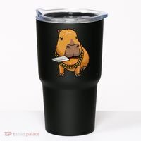 Capybara With Knife Funny Rodent Tumbler thumb 0