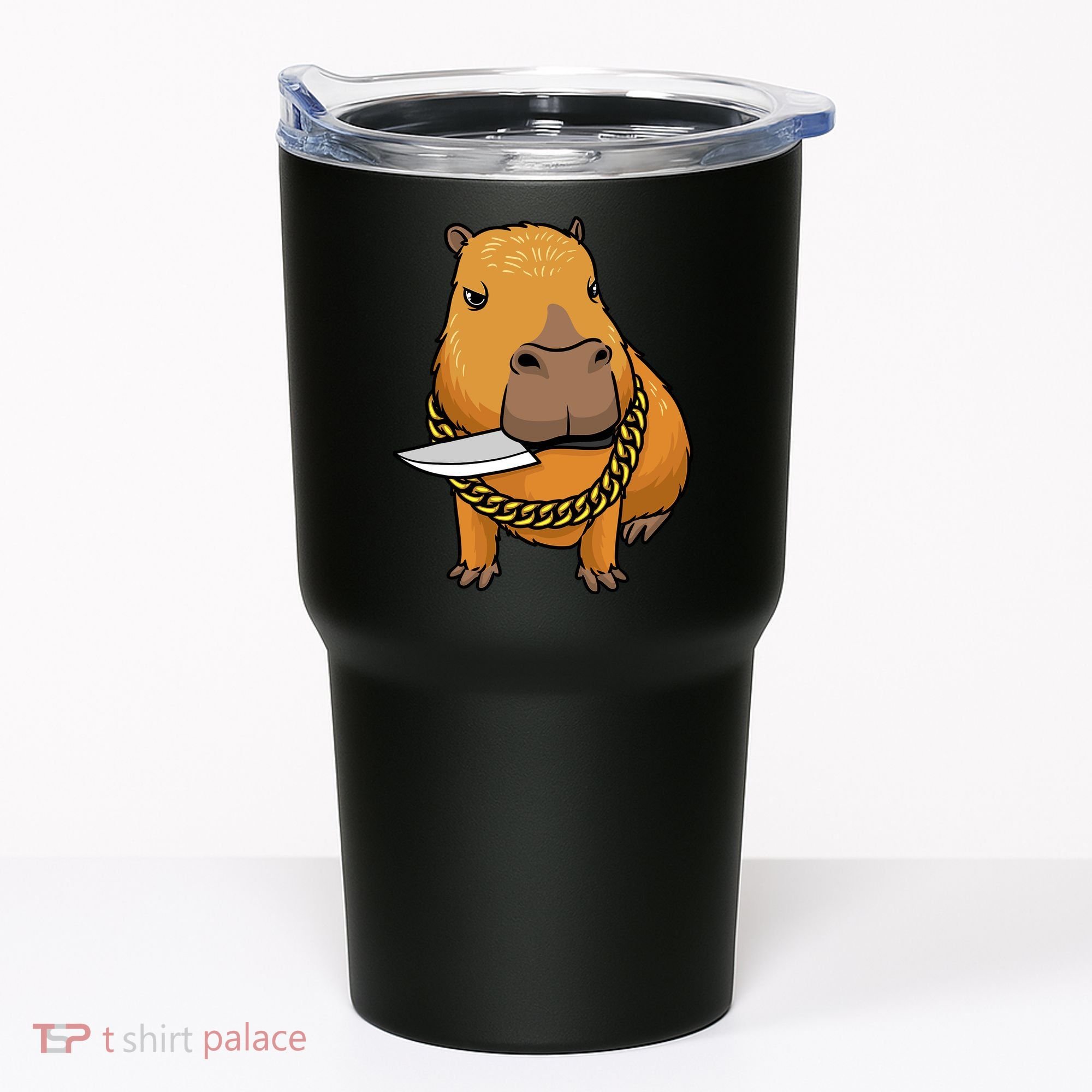 Capybara With Knife Funny Rodent Tumbler