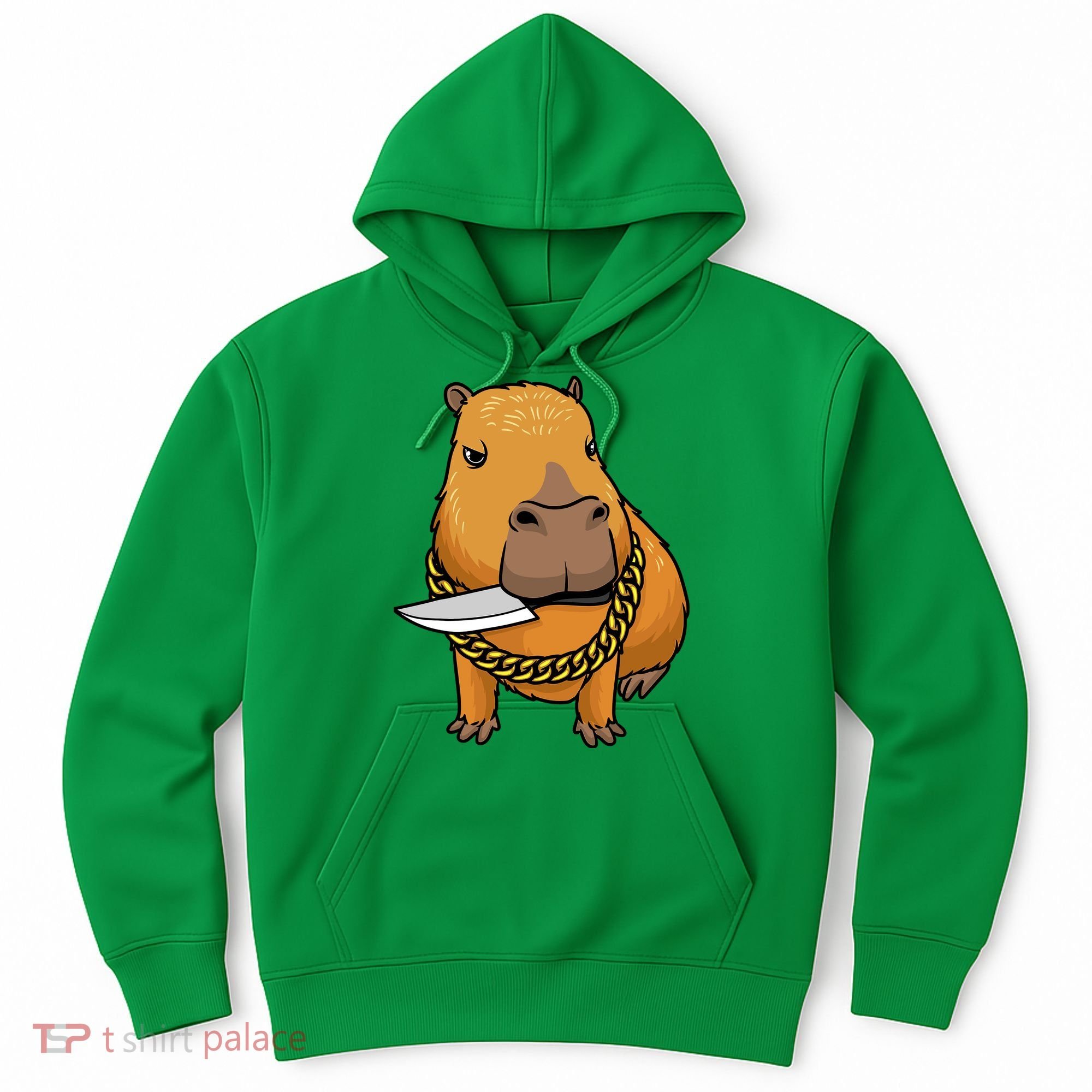 Capybara With Knife Funny Rodent Hoodie