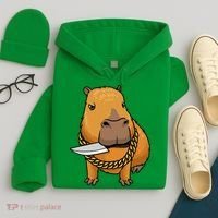 Capybara With Knife Funny Rodent Hoodie thumb 4