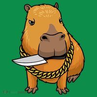 Capybara With Knife Funny Rodent Sweatshirt thumb 3