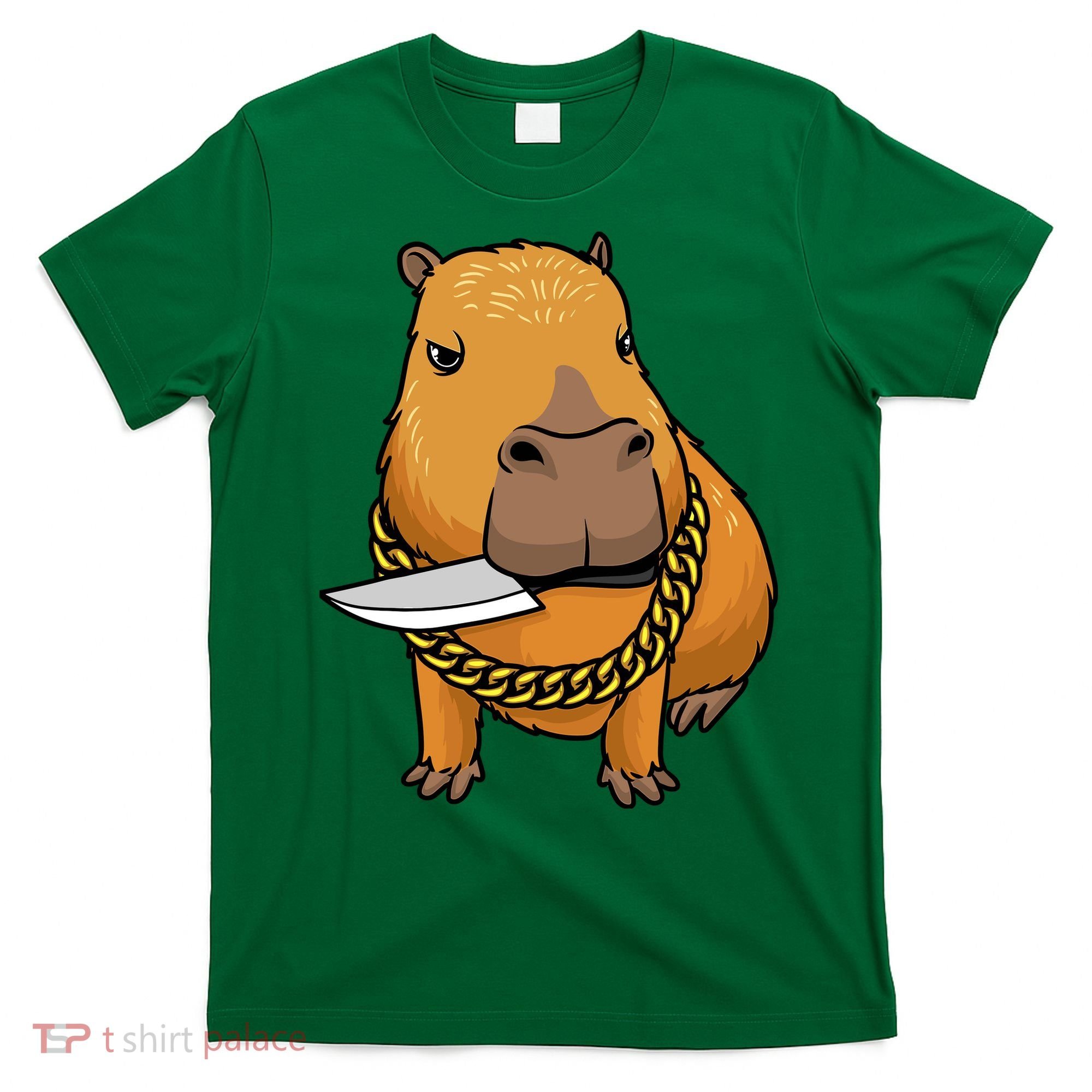 Capybara With Knife Funny Rodent T-Shirt