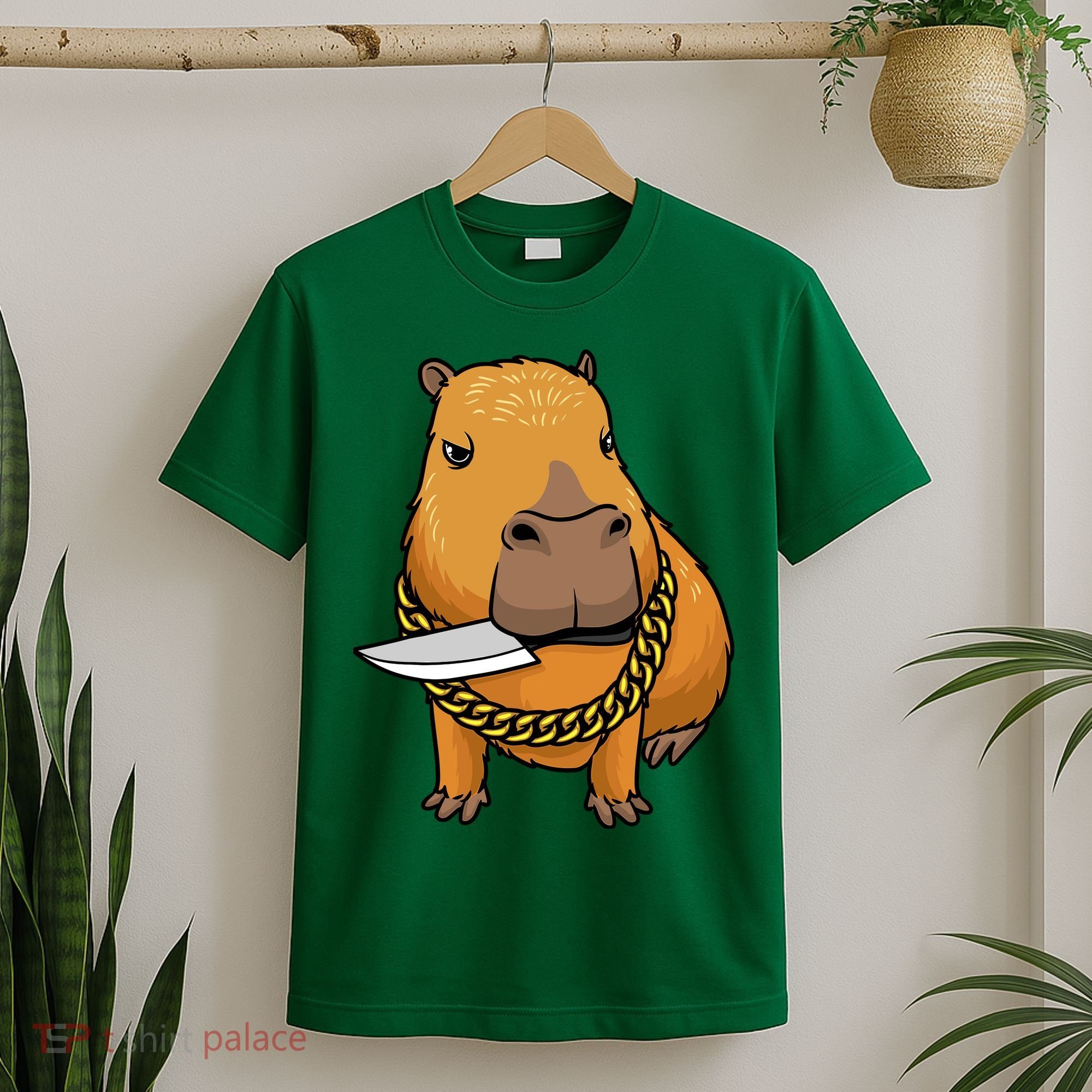 Capybara With Knife Funny Rodent T-Shirt