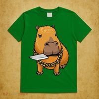 Capybara With Knife Funny Rodent T-Shirt thumb 5