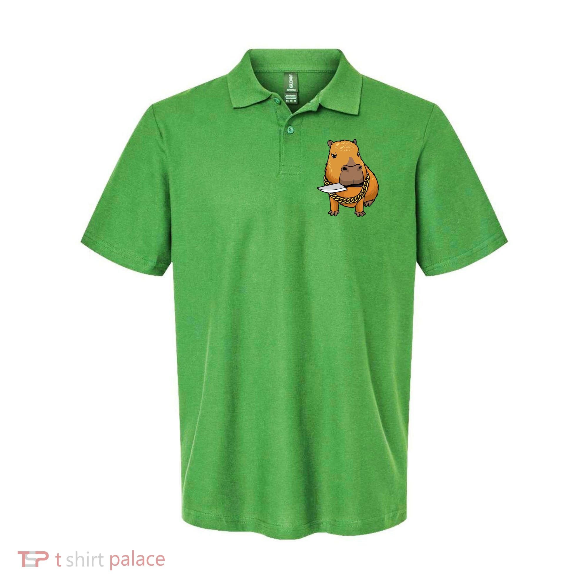 Capybara With Knife Funny Rodent Polo