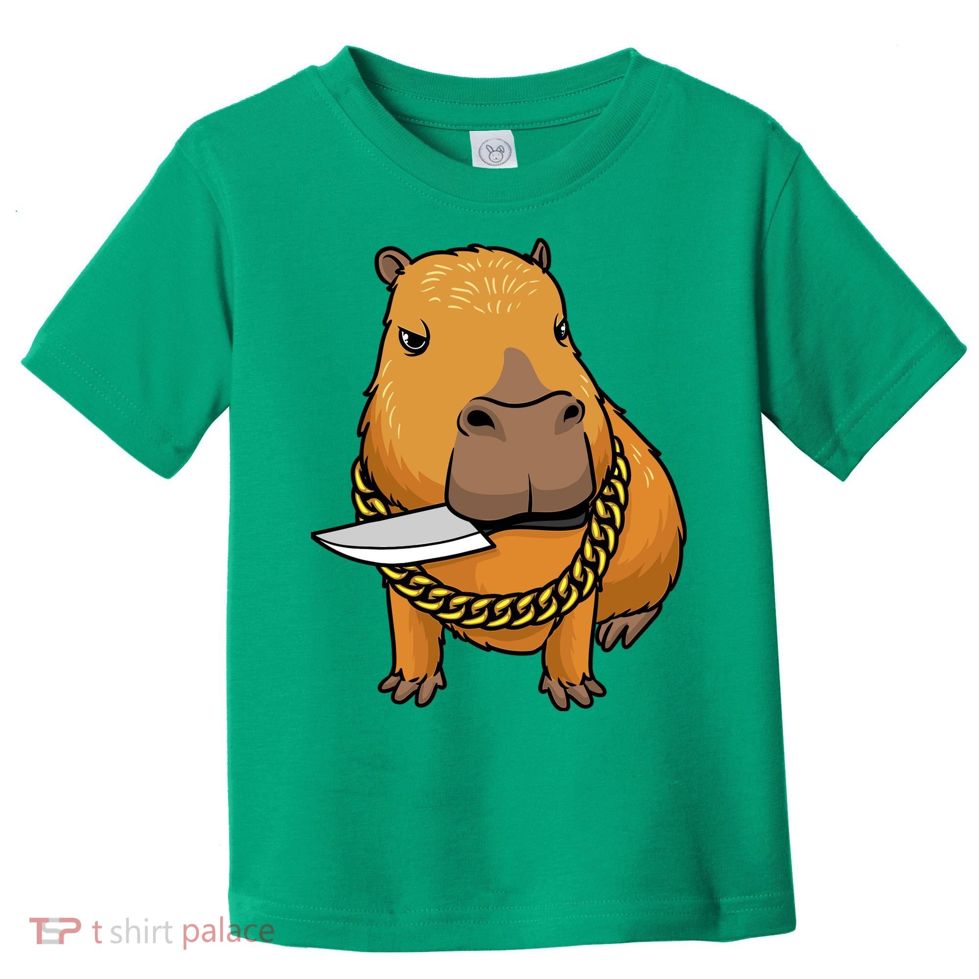 Capybara With Knife Funny Rodent Toddler T-Shirt