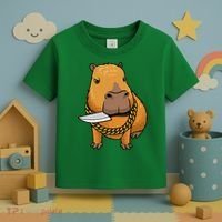 Capybara With Knife Funny Rodent Toddler T-Shirt thumb 3