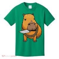 Capybara With Knife Funny Rodent Kids T-Shirt thumb 0
