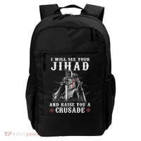 Christian Warrior Knight Templar Raise You A Crusader  Backpack thumb 0