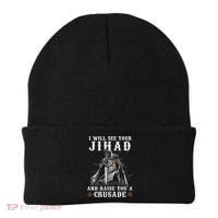 Christian Warrior Knight Templar Raise You A Crusader  Beanie thumb 0
