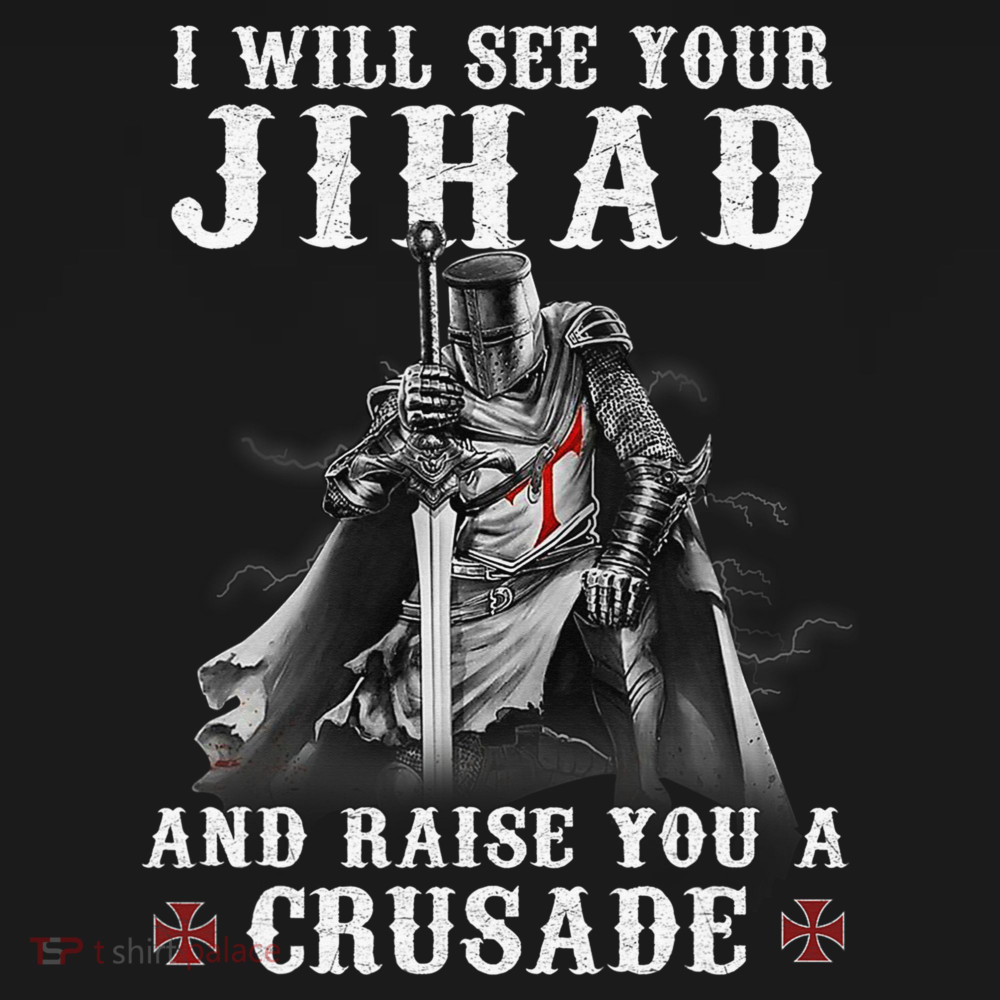 Christian Warrior Knight Templar Raise You A Crusader  Ornament