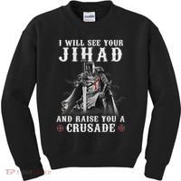 Christian Warrior Knight Templar Raise You A Crusader  Kids Sweatshirt thumb 0