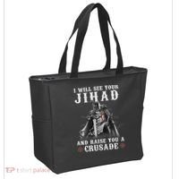 Christian Warrior Knight Templar Raise You A Crusader  Tote Bag thumb 2