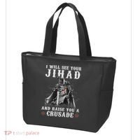 Christian Warrior Knight Templar Raise You A Crusader  Tote Bag thumb 3