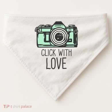 Click With Love With Camera USA-Made Doggie Bandana