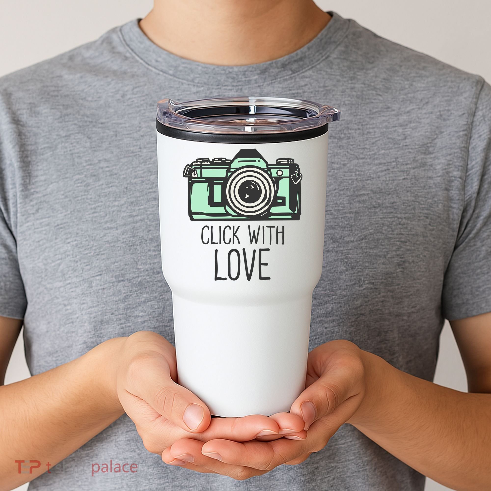 Click With Love With Camera Tumbler