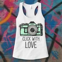 Click With Love With Camera Women's Tank Top thumb 3