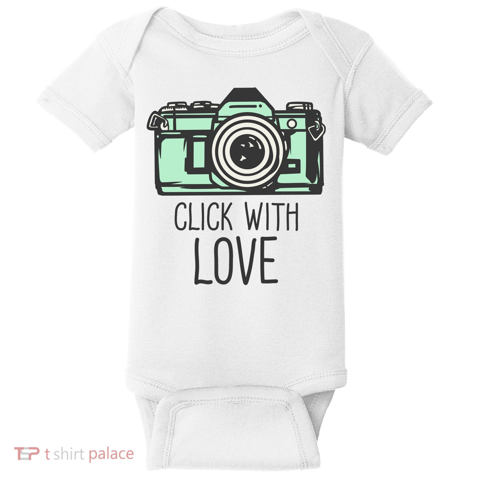 Click With Love With Camera Baby Bodysuit