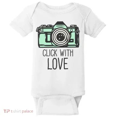 Click With Love With Camera Baby Bodysuit