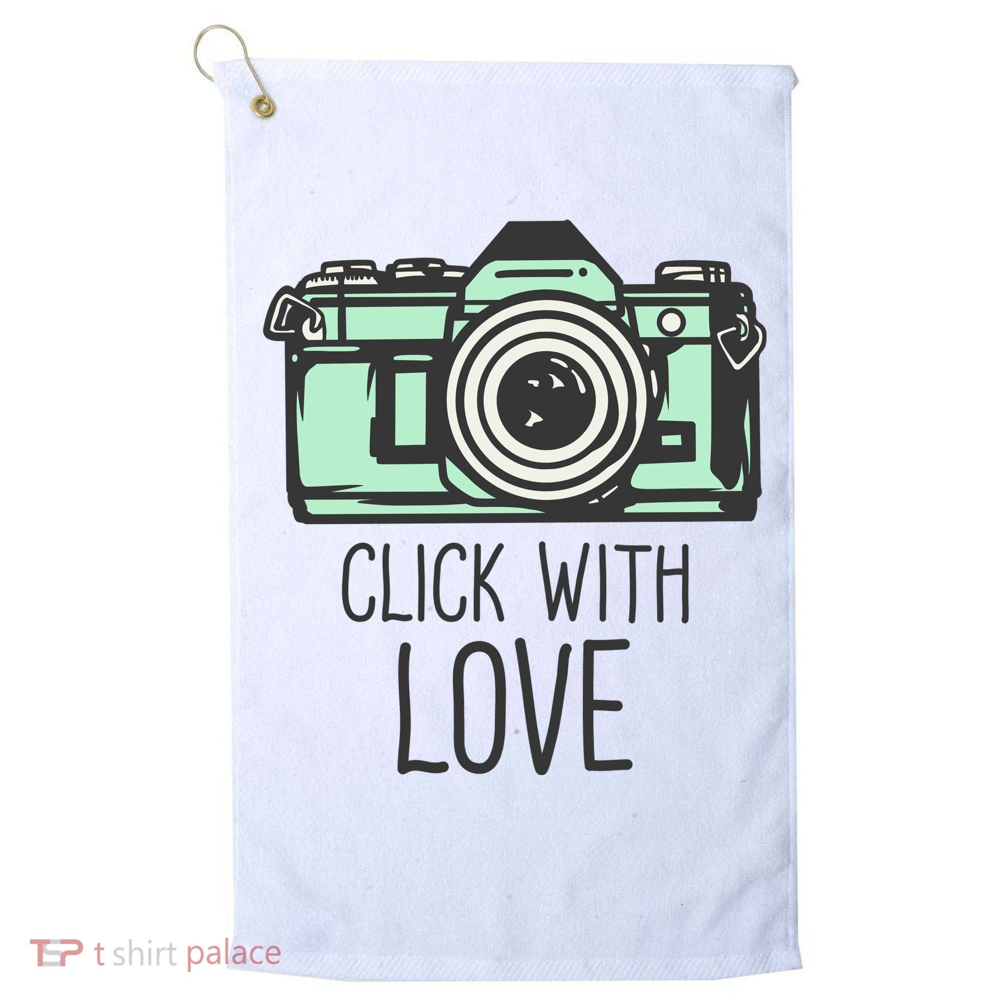 Click With Love With Camera Golf Towel