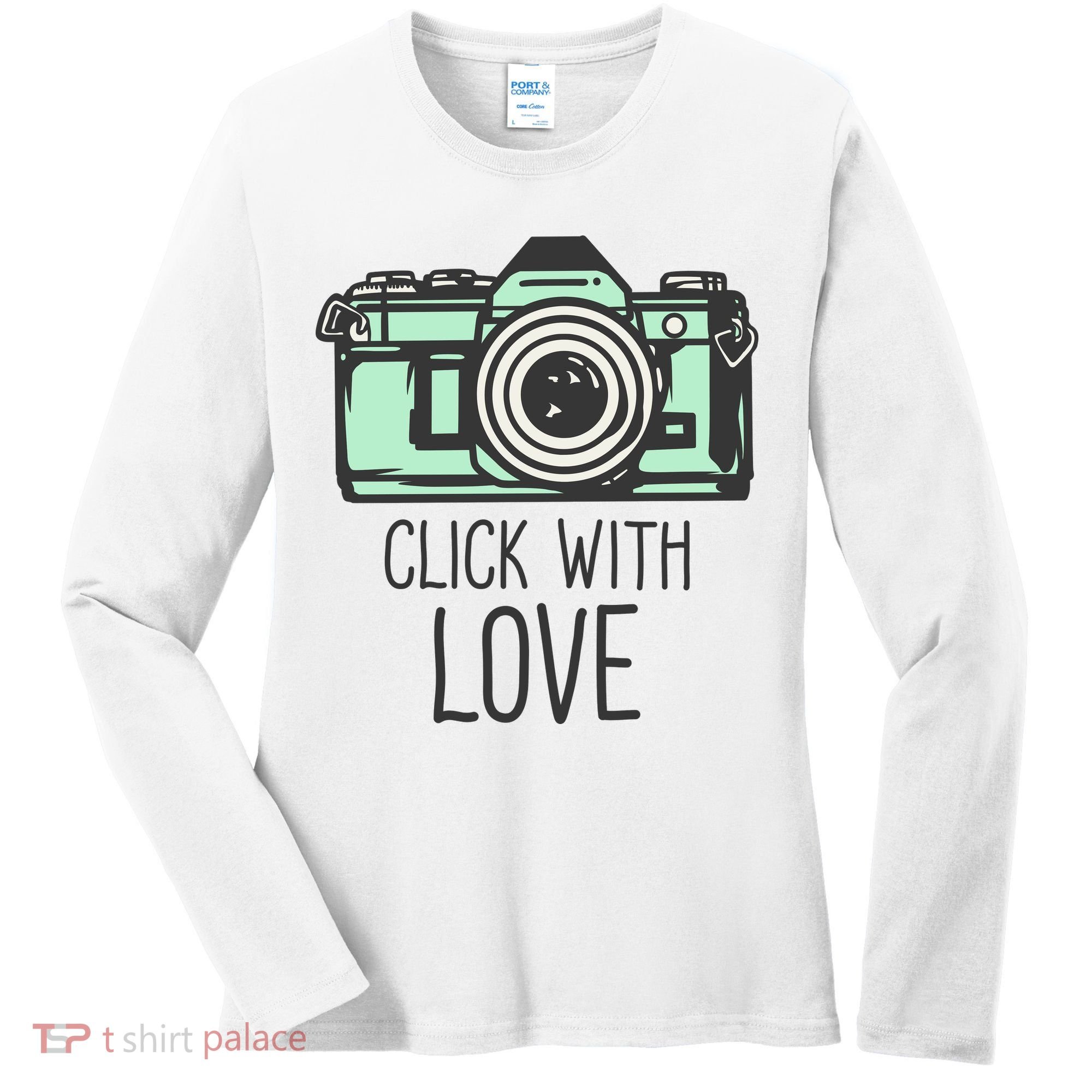 Click With Love With Camera Women's Long Sleeve Shirt