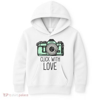 Click With Love With Camera Kids Hoodie