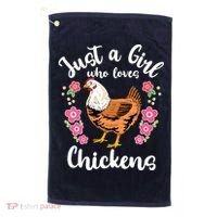 Chicken Who Loves Chickens Golf Towel thumb 0