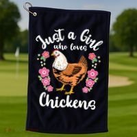 Chicken Who Loves Chickens Golf Towel thumb 1