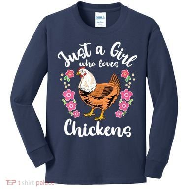 Chicken Who Loves Chickens Kids Long Sleeve Shirt