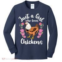 Chicken Who Loves Chickens Kids Long Sleeve Shirt thumb 0