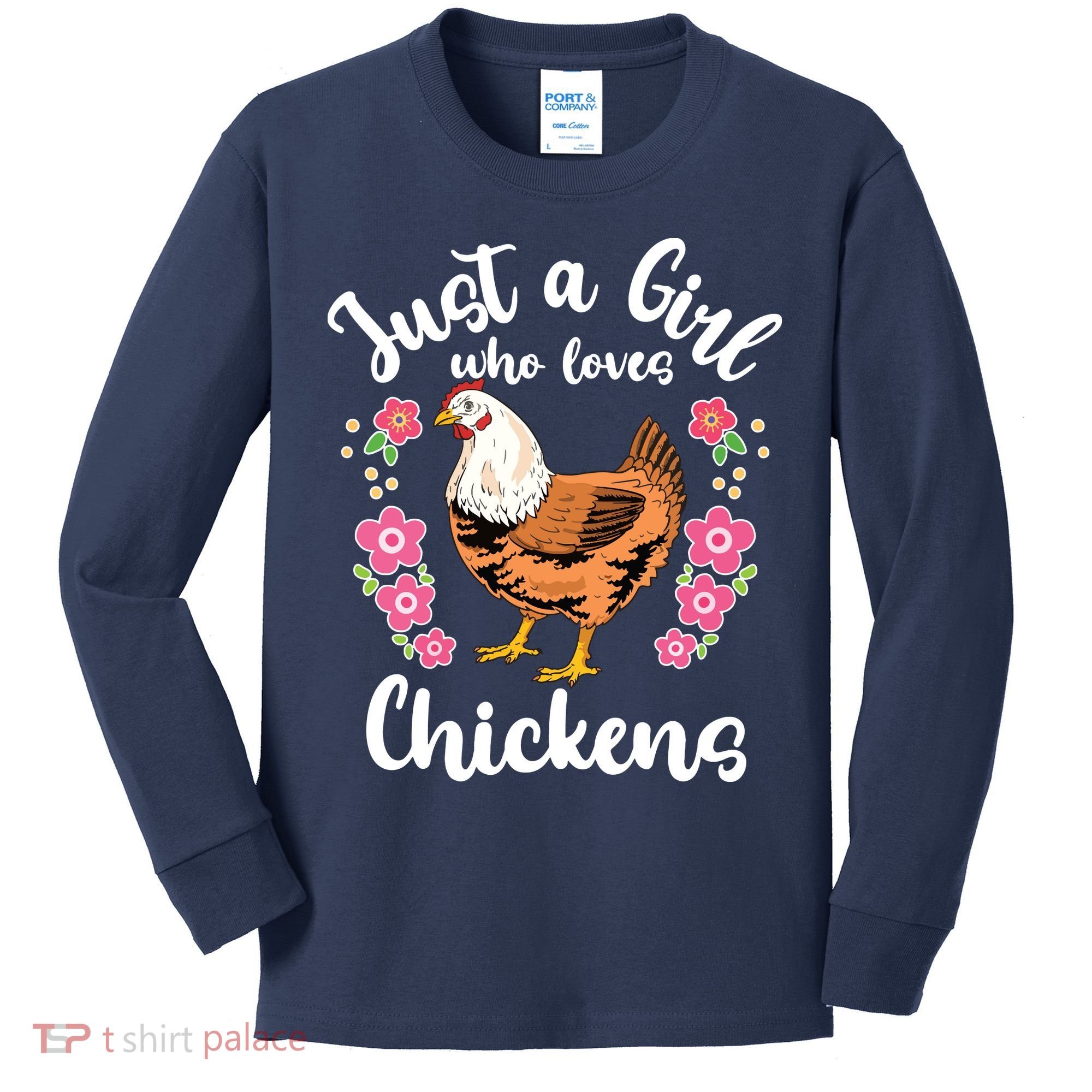 Chicken Who Loves Chickens Kids Long Sleeve Shirt
